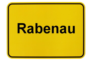 Illustration eines Ortsschildes der Gemeinde Rabenau in Hessen