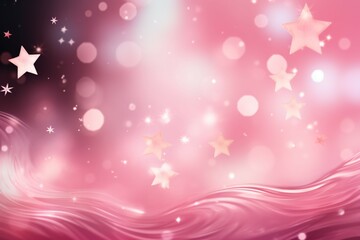 Magic stars create a mesmerizing spectacle on a soft, pink toned abstract background
