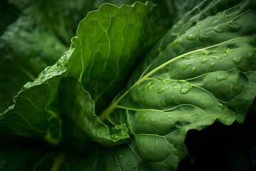 Obraz premium Green Brussels Sprout Leaf