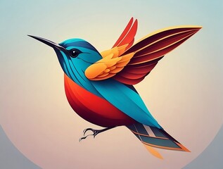 Graphic art logo design bird 