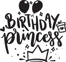 Princess lettering. Little Girl quote. Kids fashion. Hand written lettering phrase. Girlish Printable print for Tee shirt, poster, sticker. Vector illustration