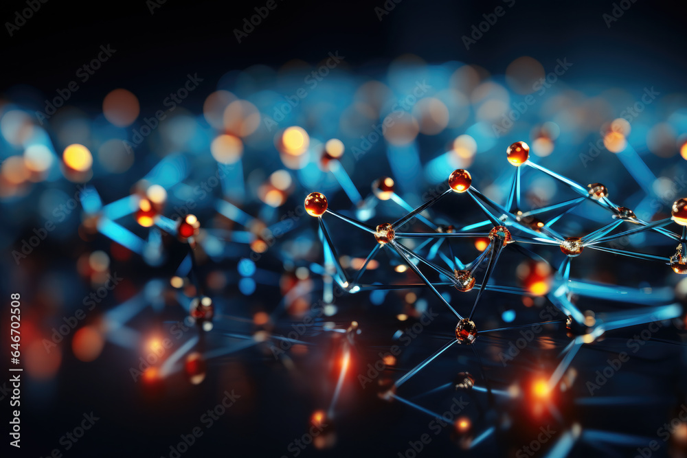 Aufkleber concept of big data, machine learning, artificial intelligence, global network.global connecting poi