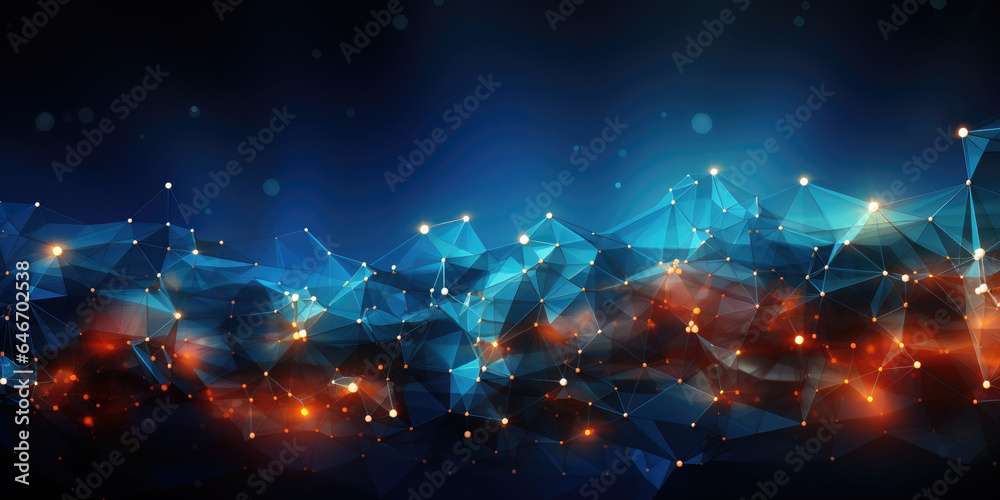 Aufkleber concept of big data, machine learning, artificial intelligence, global network.global connecting poi