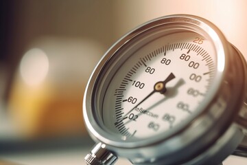 Detail of a manometer to measure blood pressure.