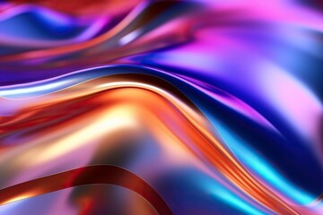 Obraz premium An iridescent liquid forms mesmerizing patterns, creating a vibrant and dynamic chromatic backdrop