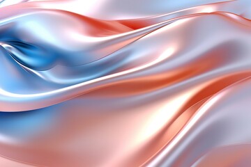 Abstract background, metallic liquid makes colorful waves.