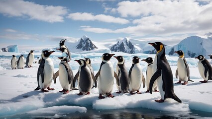 penguins on ice