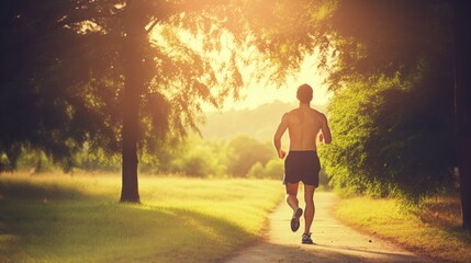 Embracing Health: Man's Outdoor Run for Fitness