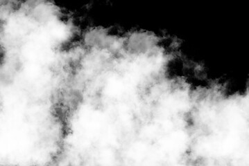 Biały dym, jasna chmura, na czarnym tle - obrazy, fototapety, plakaty