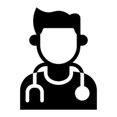 Doctor avatar solid glyph icon