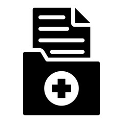 Obraz premium Medical record Document solid glyph icon