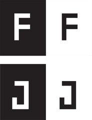 F and J Black and White Logo