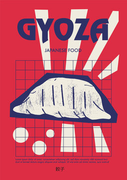  Japanese Gyoza. Traditional Japanese dumplings made of thinly rolled dough with meat or vegetable filling.