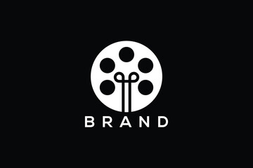 Trendy and minimal knowledge and film and television production vector logo design
