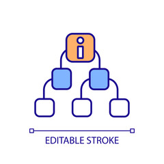 2D editable modularity icon representing health interoperability resources, isolated vector, multicolor thin line illustration.