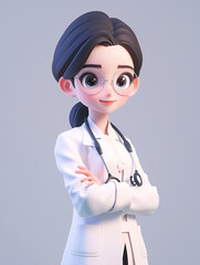 3D medical nurse staff, physician day