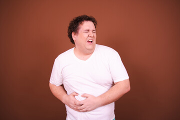 Funny fat man with various health problems. Stormy emotions and different situations.