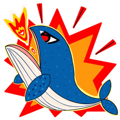 Whale are angry fire