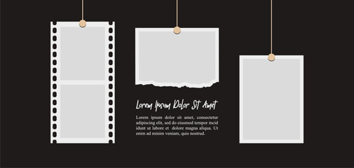 Pictures or photos frame collage. comics page grid layout abstract photo frames and digital photo wall template