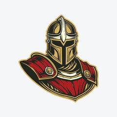 knight spartan army logo design vector icon