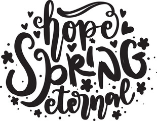 Spring lettering quotes. Spring design card with stylish handwritten phrases.