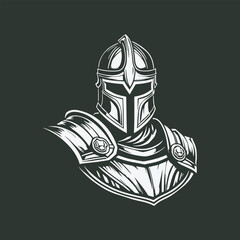 knight  soldier spartan  logo design vector icon