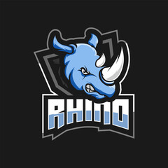 Rhino Mascot Sport Logo Vector Template
