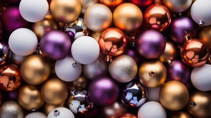 very beautiful and colorful christmas background with christmas balls baubles