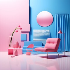 Fototapeta premium Tickled pink photography collage, in the style of light combining natural and man-made elements, playful color palette room