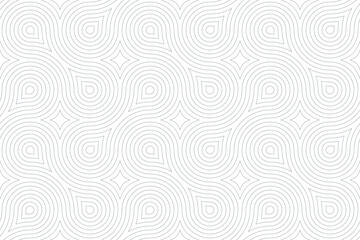 The geometric pattern with wavy lines. Seamless vector background. White and gray texture. Simple lattice graphic design.