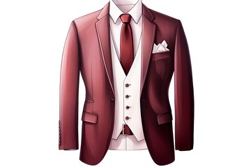 Wedding suit with bow tie and jacket. Vector illustration.