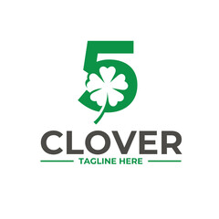 clover with 5 in the middle