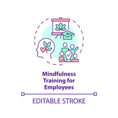 2D editable multicolor icon mindfulness training for employees concept, isolated vector, mindful entrepreneurship thin line illustration.