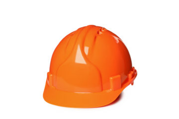 PNG, orange construction helmet, isolated on white background