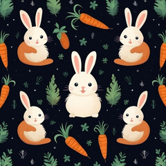Fototapeta premium seamless pattern with rabbits