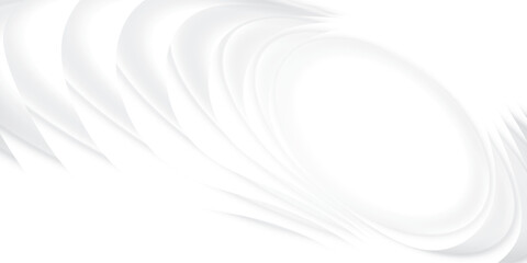 Abstract white and gray color background with geometric round shape. Vector illustration.