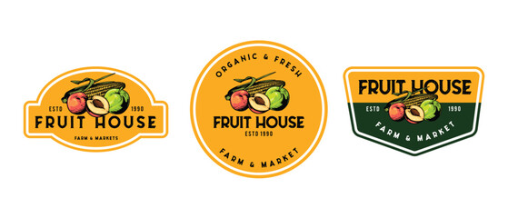 fruit and vegetable logo template