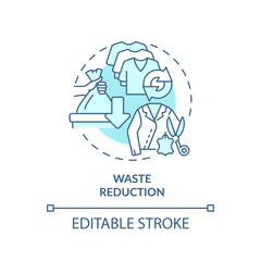 2D editable blue icon waste reduction concept, monochromatic isolated vector, sustainable fashion thin line illustration.