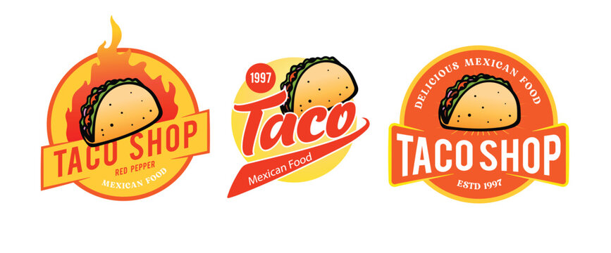 taco mexican food logo template