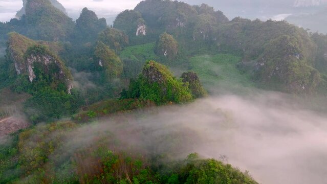 Rice terraces near Doi Tapang viewpoint in Chumphon, Thailand