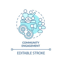 2D editable blue icon community engagement concept, monochromatic isolated vector, sustainable fashion thin line illustration.