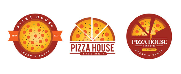 pizza italian food logo template