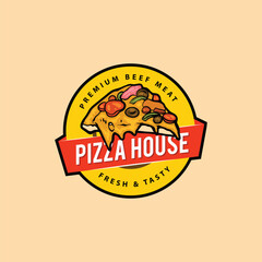 pizza italian food logo template