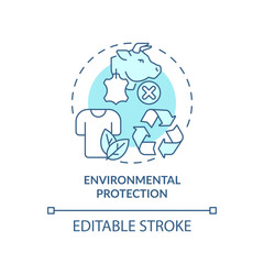 2D editable blue icon environmental protection concept, monochromatic isolated vector, sustainable fashion thin line illustration.