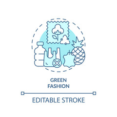 2D editable blue icon green fashion concept, monochromatic isolated vector, sustainable fashion thin line illustration.