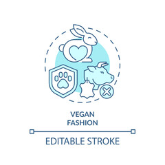2D editable blue icon vegan fashion concept, monochromatic isolated vector, sustainable fashion thin line illustration.