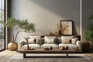 minimalist hospitality living room with serene and understated luxury