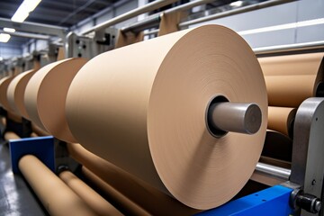 Printing and packaging from recycled paper rolls, industrial commercial envelope making machine, manufacture of corrugated paper and containers of paper and, Generative AI