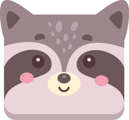 Raccoon Square Face