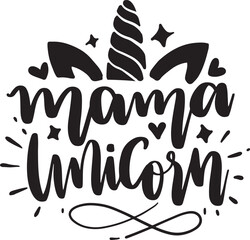 Hand sketched unicorn illustration with lettering typography quotes. Motivational quotes concept for children t-shirt print. Unicorn logotype, badge, icon. Unicorn logo, banner, flyer